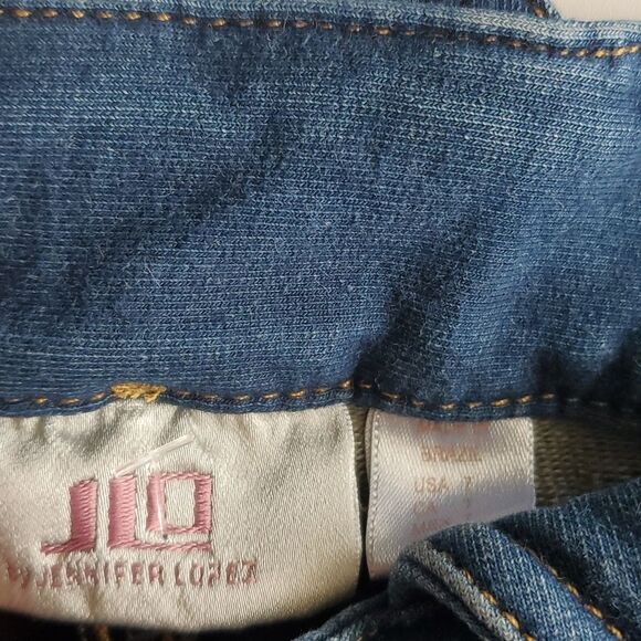 JLO by Jennifer Lopez jeans with faux leather accent junior size 7 - Picture 8 of 15